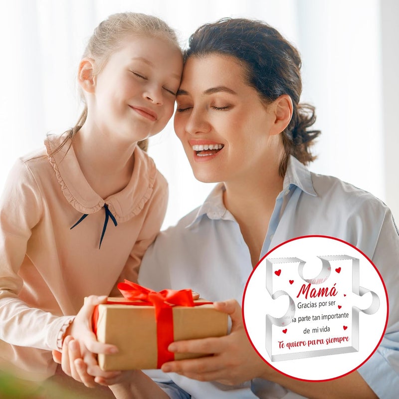 Yopyame Spanish Mom Birthday Gifts - Regalos para Mamá Decorative Acrylic Puzzle Plaque Keepsake Paperweights Gifts for Mom in Spanish Christmas Mothers Day Ideas Gifts for Mom from Daughter Son - Image 5